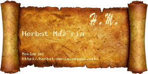 Herbst Mária névjegykártya